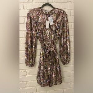 Blue Door Boutique NWT Metallic Dress w/ Tie Belt